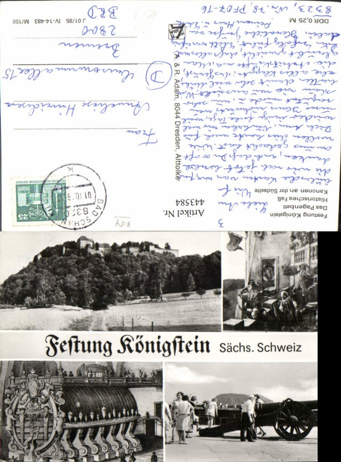 443584,Sächsische Schweiz Festung Königstein Kanone Fass Mehrbildkarte