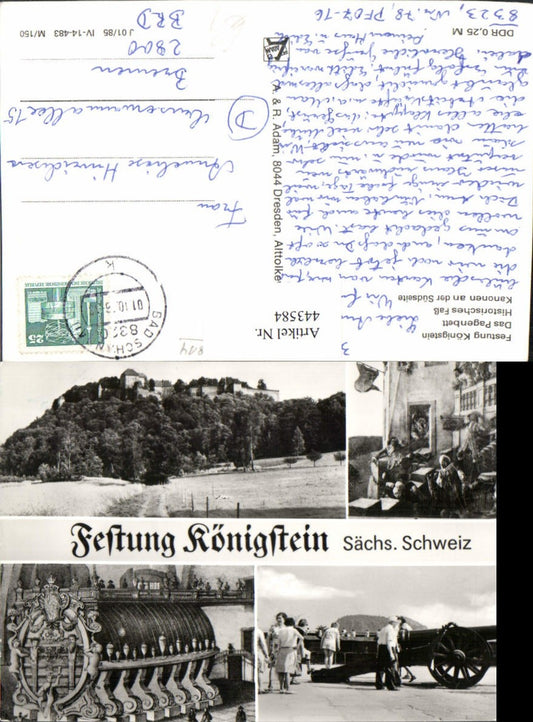443584,Sächsische Schweiz Festung Königstein Kanone Fass Mehrbildkarte