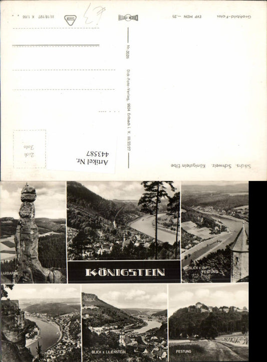 443587,Sächsische Schweiz Königstein an d. Elbe Totale Festung Mehrbildkarte