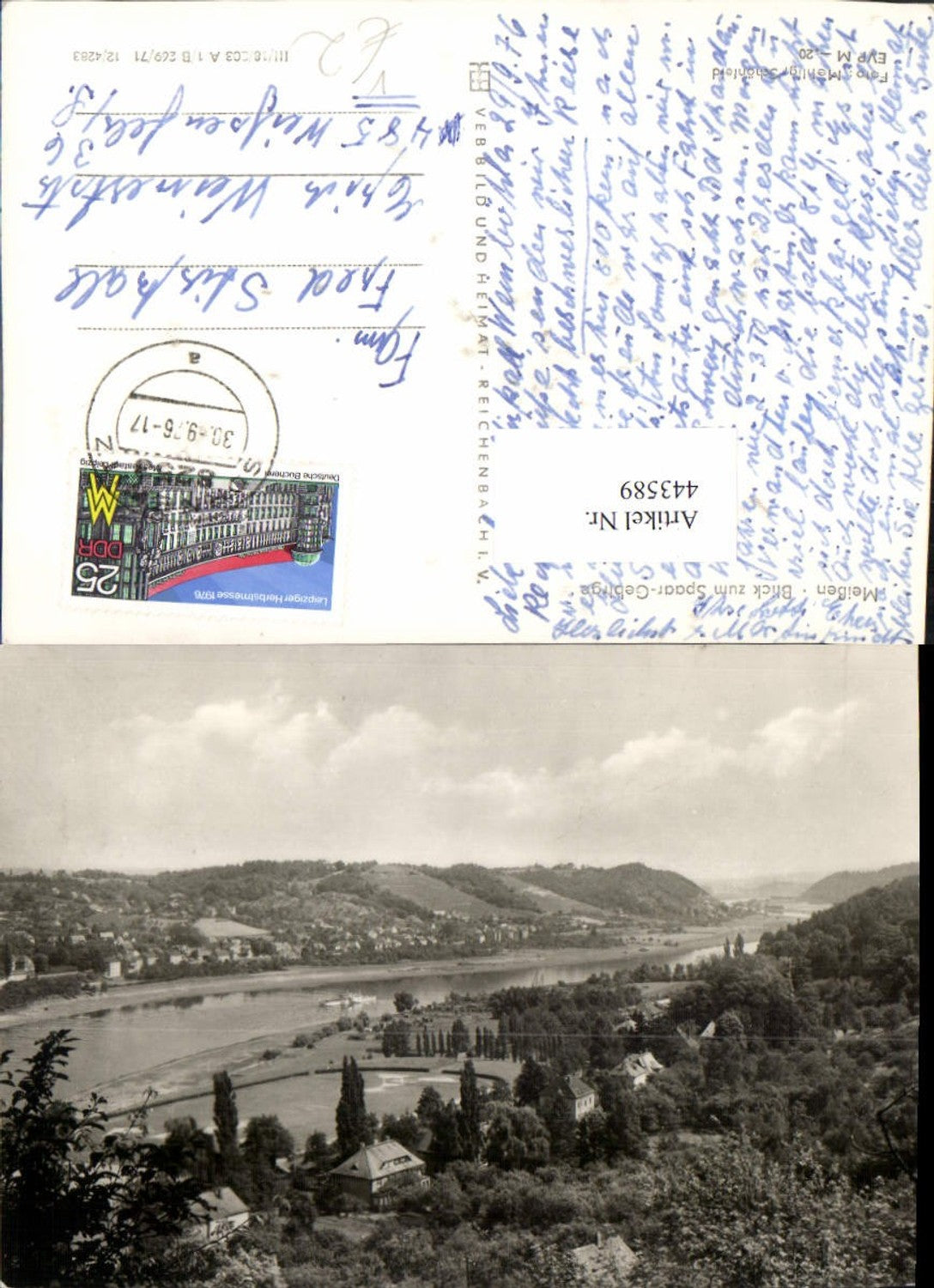 443589,Meißen Blick zum Spaar-Gebirge Fluss pub VEB