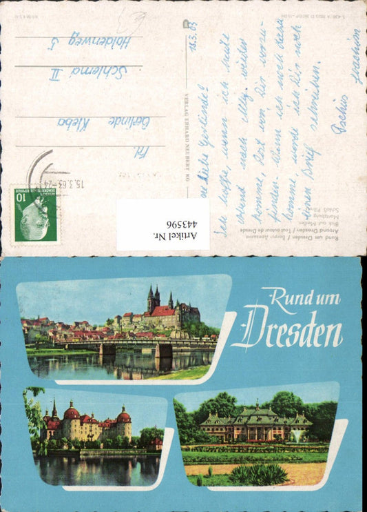 443596,Meißen Totale Moritzburg Schloss Pillnitz Mehrbildkarte