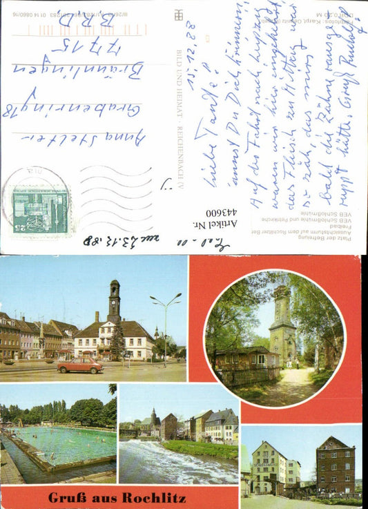 443600,Rochlitz Rathaus Freibad Aussichtsturm Mühle Mehrbildkarte pub VEB
