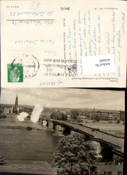 443605,Dresden Dimitroff-Brücke m. Neustadt Teilansicht