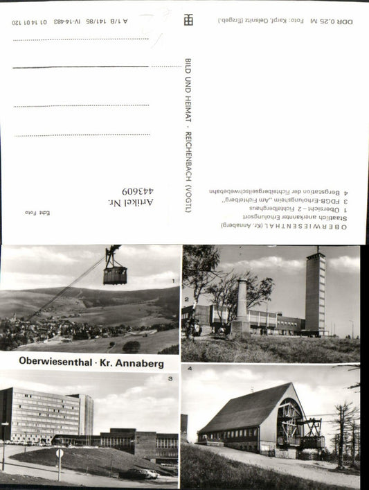 443609,Oberwiesenthal Totale Seilbahn Bergstation Mehrbildkarte pub VEB