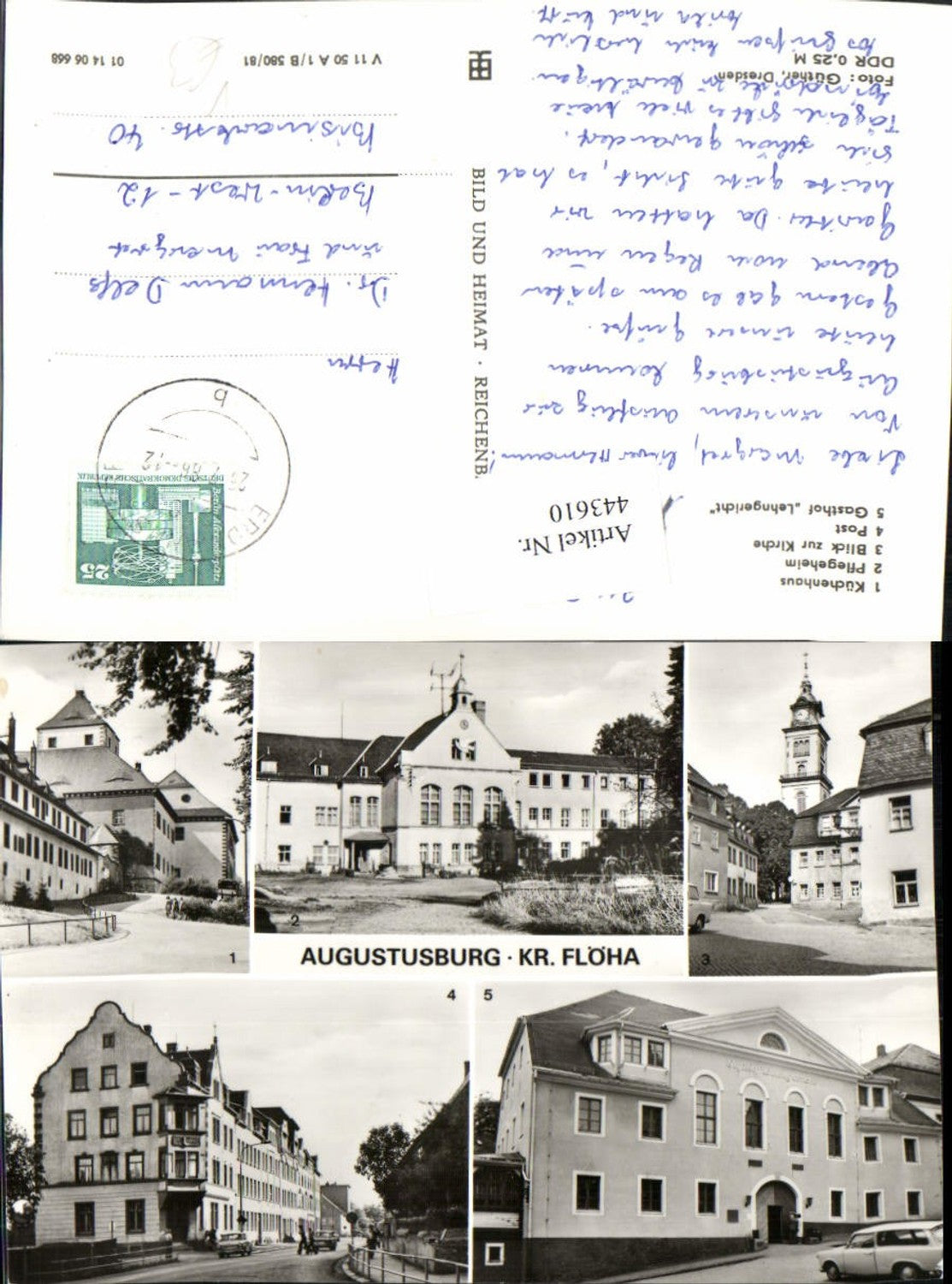 443610,Augustusburg Küchenhaus Pflegeheim Kirche Gasthof Mehrbildkarte pub VEB