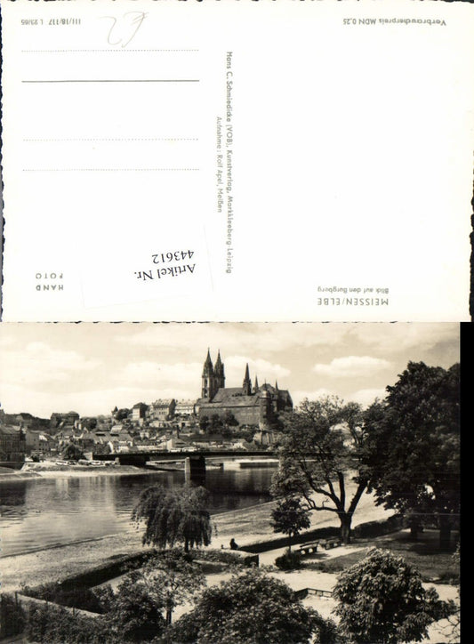 443612,Meißen an d. Elbe Blick auf dem Burgberg Brücke