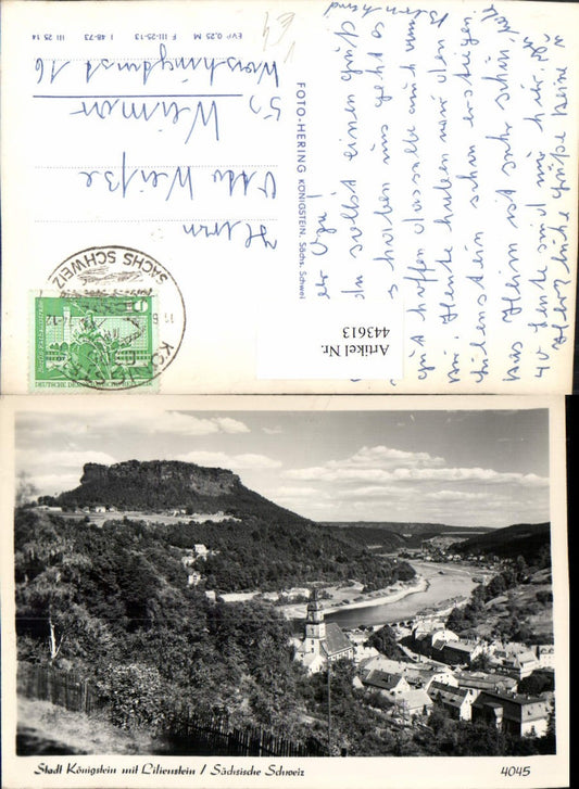 443613,Sächsische Schweiz Königstein Totale m. Lilienstein pub Foto Hering