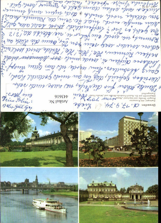 443616,Dresden Teilansicht Zwinger m. Kronentor Zwingerhof Mehrbildkarte