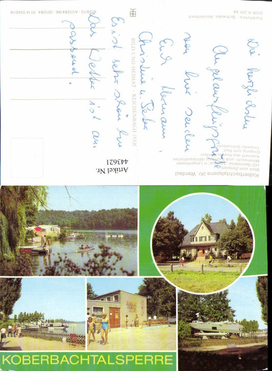 443621,Koberbachtalsperre Zeltplatz Gaststätte Mehrbildkarte pub VEB