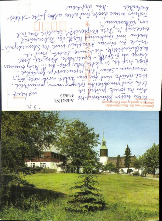 443623,Schellerhau b. Altenberg Blick zur Kirche pub VEB