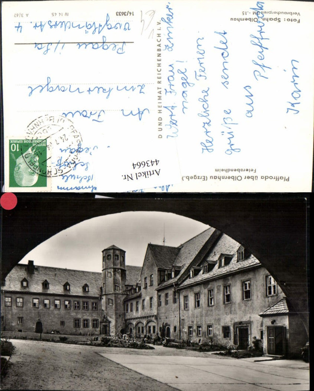 443664,Pfaffroda über Olbernhau im Erzgebirge Feierabendheim pub VEB