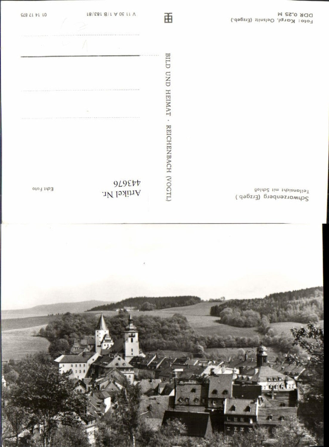 443676,Schwarzenberg im Erzgebirge Teilansicht m. Schloss pub VEB