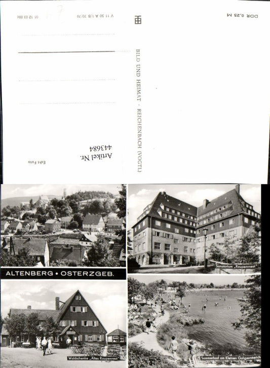 443684,Altenberg im Osterzgebirge Teilansicht Strandbad Schule Mehrbildkarte pub VEB