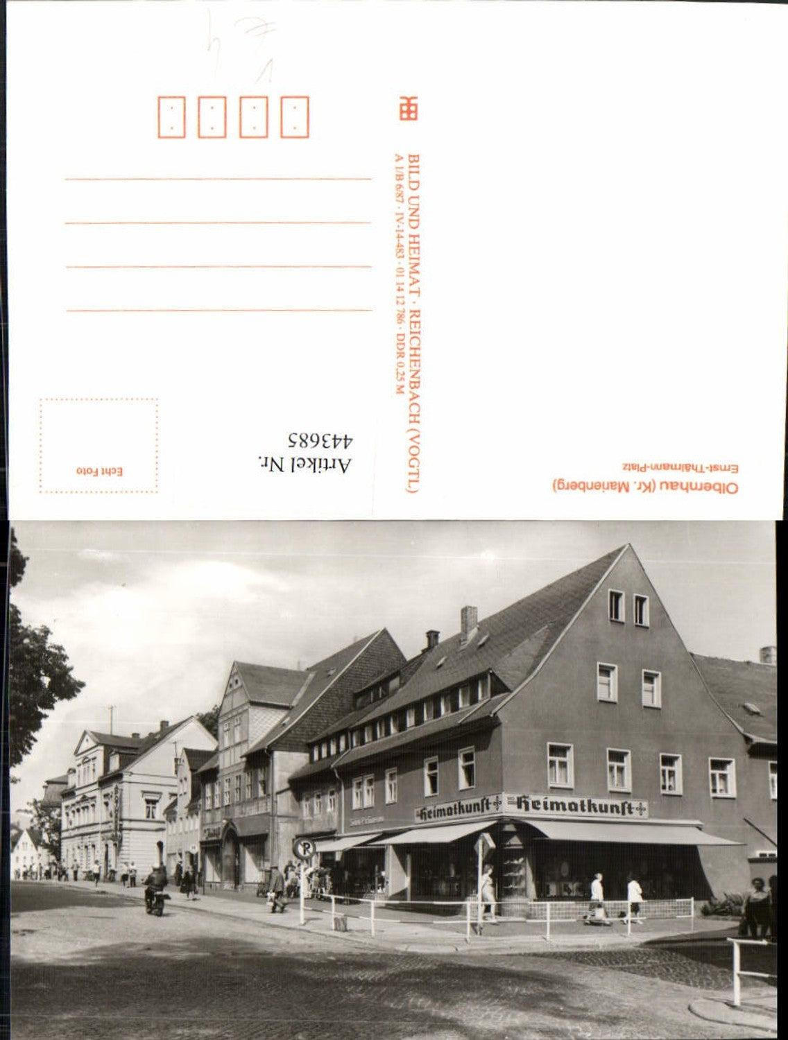 443685,Olbernhau Ernst-Thälmann-Platz Straßenansicht pub VEB