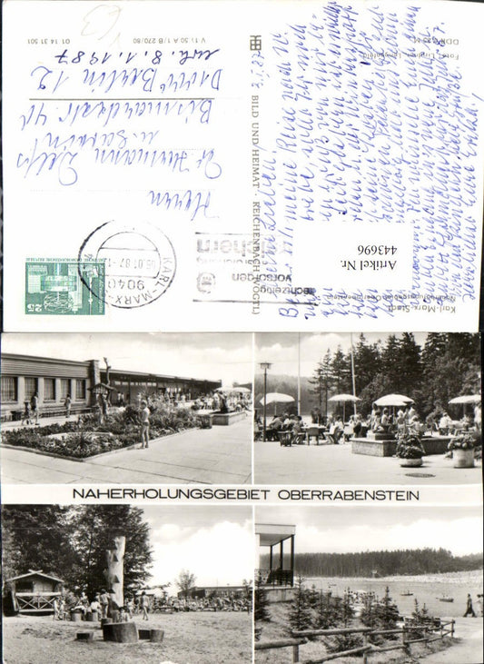 443696,Chemnitz Oberrabenstein Strandbad Terrasse Mehrbildkarte pub VEB