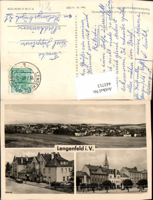 443713,Lengenfeld im Vogtland Totale Rathaus Mehrbildkarte pub VEB