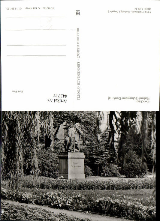 443717,Zwickau Robert-Schumann-Denkmal Statue pub VEB