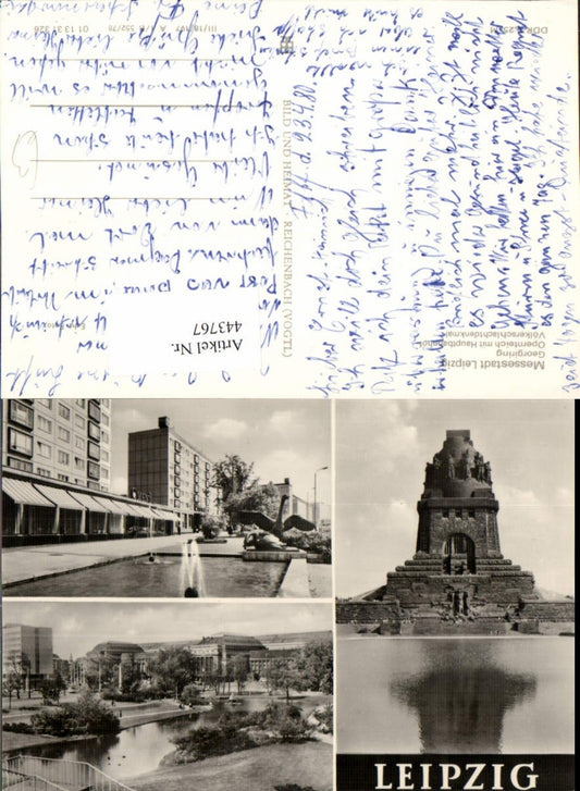443767,Leipzig Georgiring Bahnhof Völkerschlachtdenkmal Mehrbildkarte pub VEB
