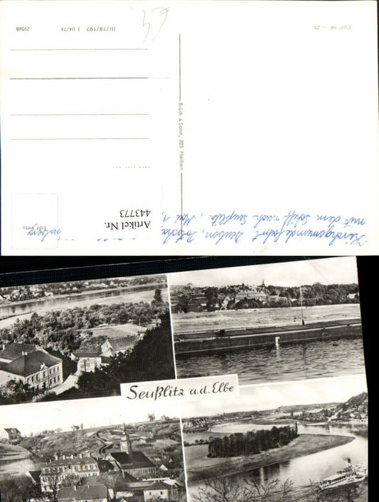 443773,Seußlitz an d. Elbe Teilansicht Fluss Mehrbildkarte