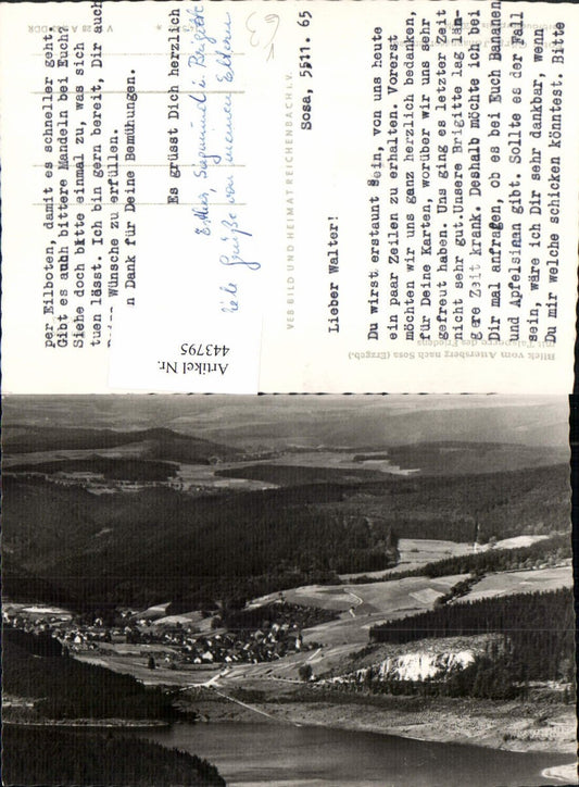 443795,Blick vom Auersberg nach Sosa im Erzgebirge m. Talsperre pub VEB