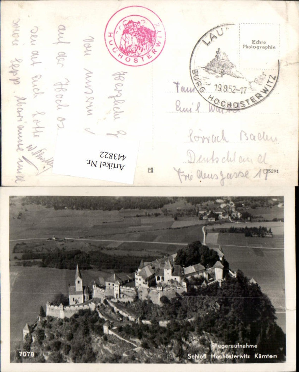 443822,Schloss Burg Hochosterwitz b. St. Georgen am Längsee Fliegeraufnahme