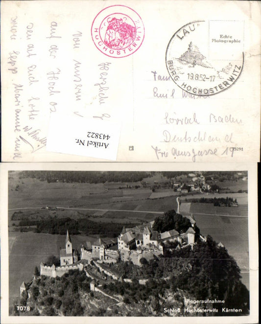 443822,Schloss Burg Hochosterwitz b. St. Georgen am Längsee Fliegeraufnahme