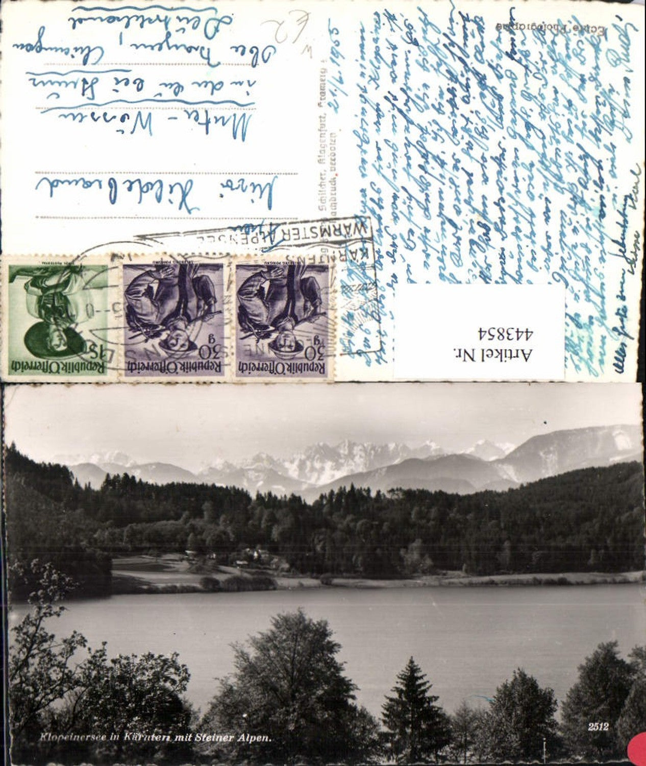 443854,Klopeinersee See b. St. Kanzian m. Steiner Alpen Bergkulisse pub Franz Schilcher 2512