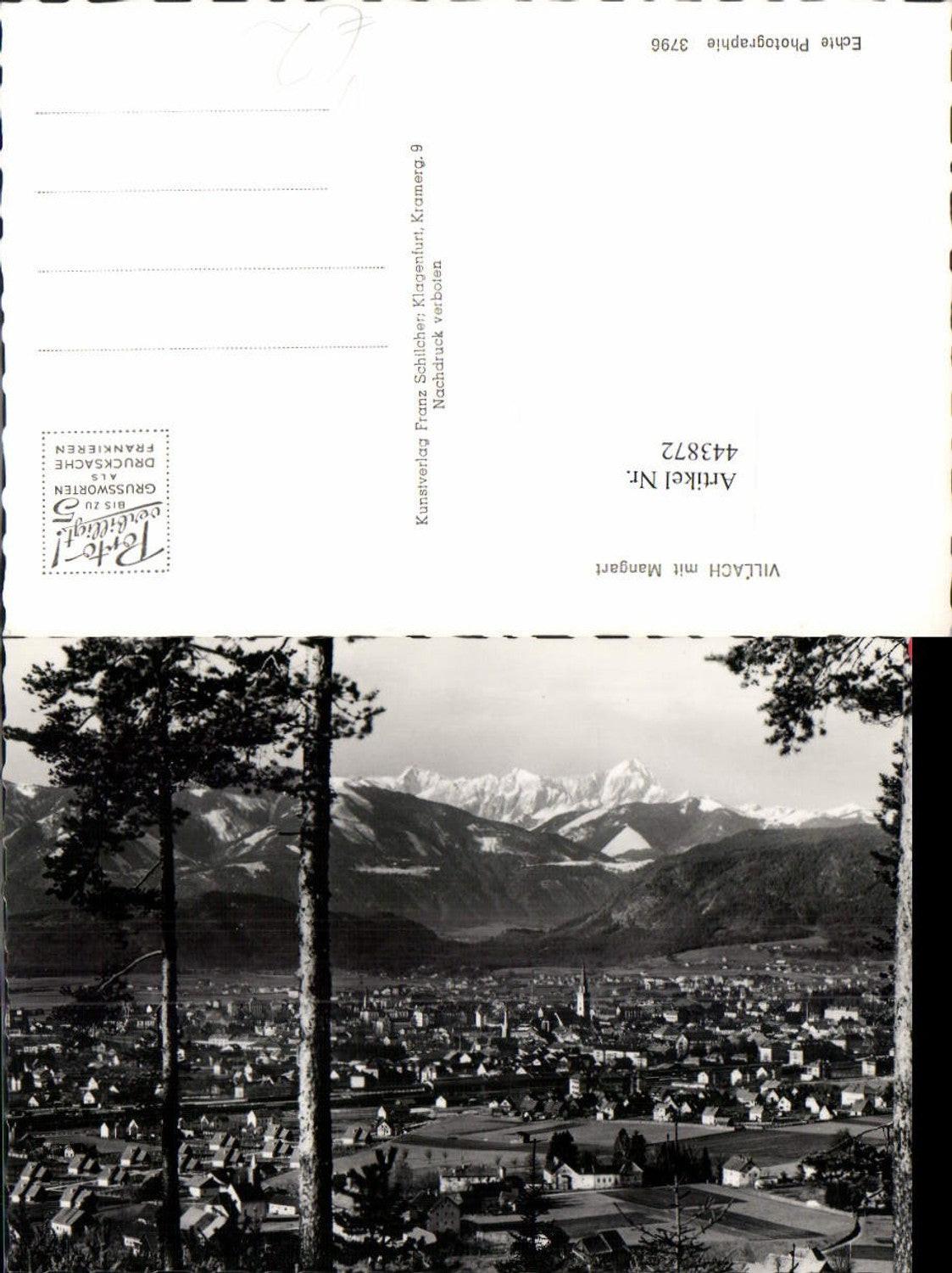 443872,Villach Totale m. Mangart Bergkulisse pub Franz Schilcher 3796