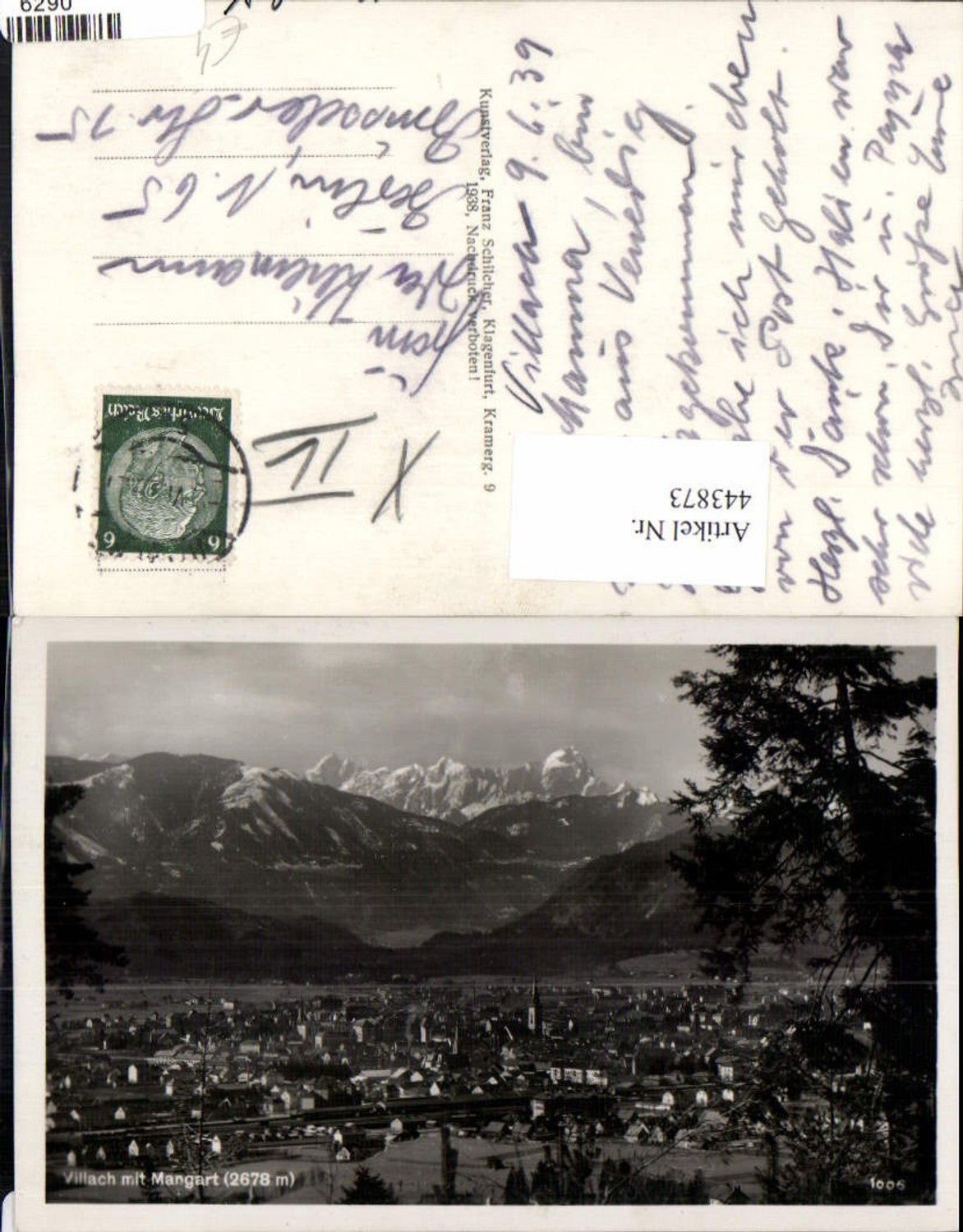 443873,Villach Totale m. Mangart Bergkulisse pub Franz Schilcher 1006