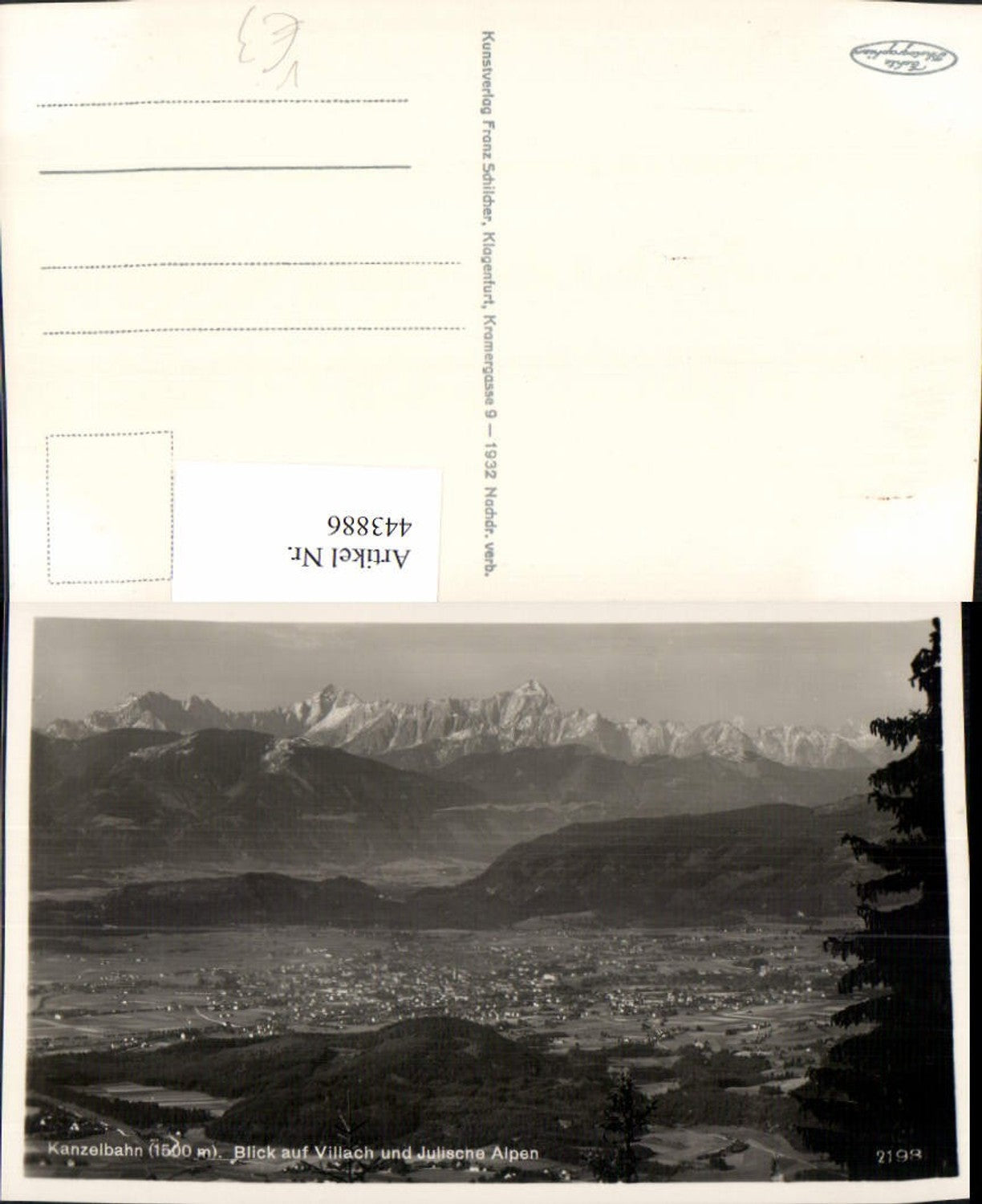 443886,Villach Totale m. Julische Alpen Bergkulisse pub Franz Schilcher 2198