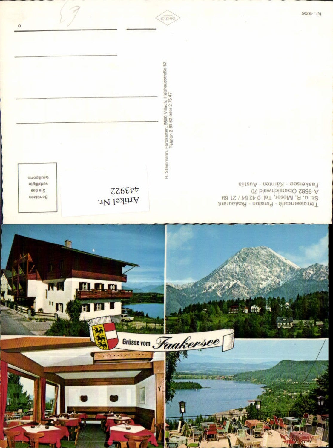 443922,Oberaichwald Faakersee Pension Restaurant Moser Mehrbildkarte