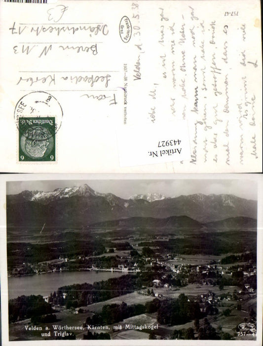 443927,Velden am Wörthersee Totale m. Mittagskogel Bergkulisse