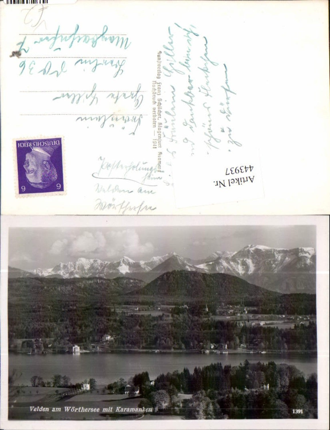 443937,Velden am Wörthersee m. Karawanken Bergkulisse pub Franz Schilcher 1391