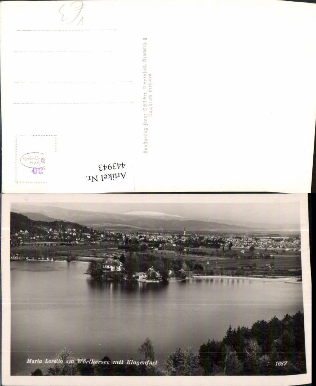 443943,Klagenfurt Totale m. Maria Loretto am Wörthersee pub Franz Schilcher 1687