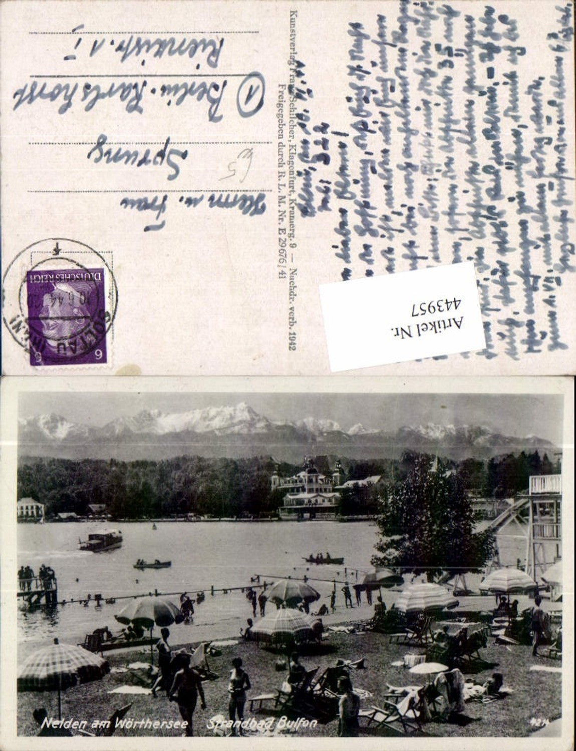 443957,Velden am Wörthersee Strandbad Bulfon Bergkulisse pub Franz Schilcher 4214