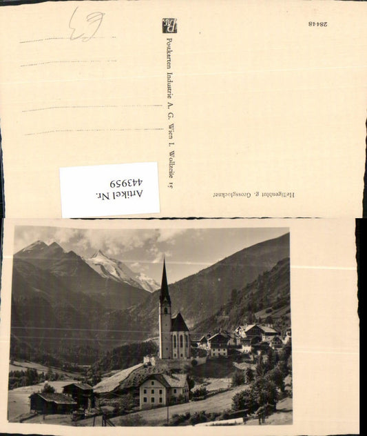 443959,Heiligenblut Teilansicht Kirche m. Großglockner Bergkulisse