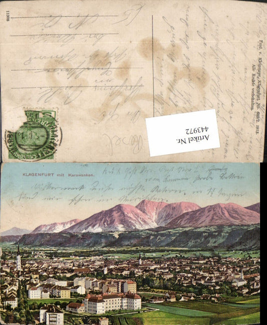 443972,Klagenfurt Totale m. Karawanken Bergkulisse
