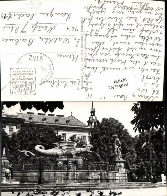 443974,Klagenfurt Lindwurm Brunnen am Neuen Platz pub Franz Schilcher 1168
