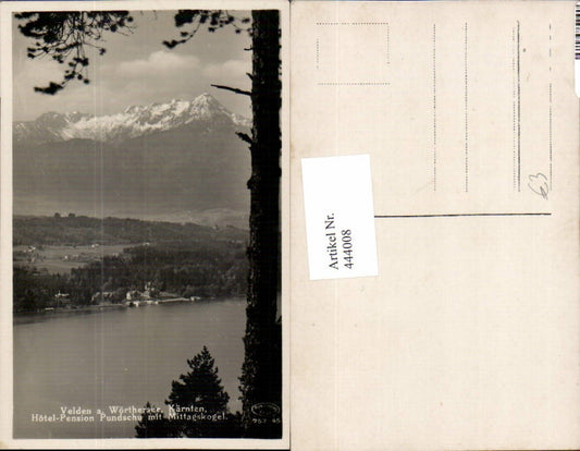 444008,Velden am Wörthersee Hotel Pension Pundschau m. Mittagskogel Bergkulisse