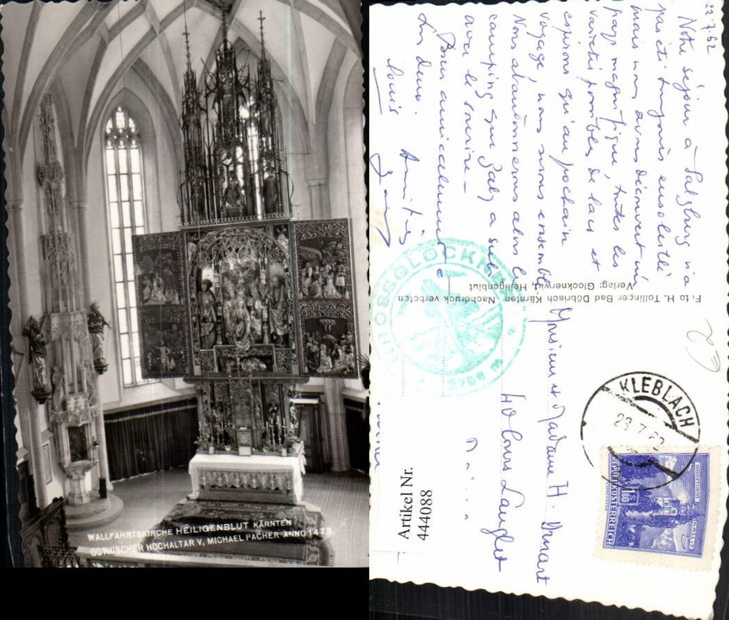 444088,Heiligenblut Kirche Innenansicht Gotischer Hochaltar