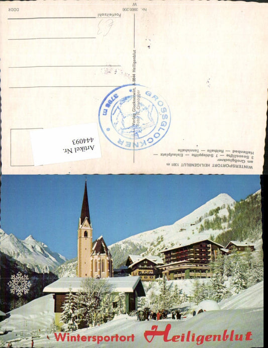 444093,Heiligenblut Kirche Bergkulisse Winterbild