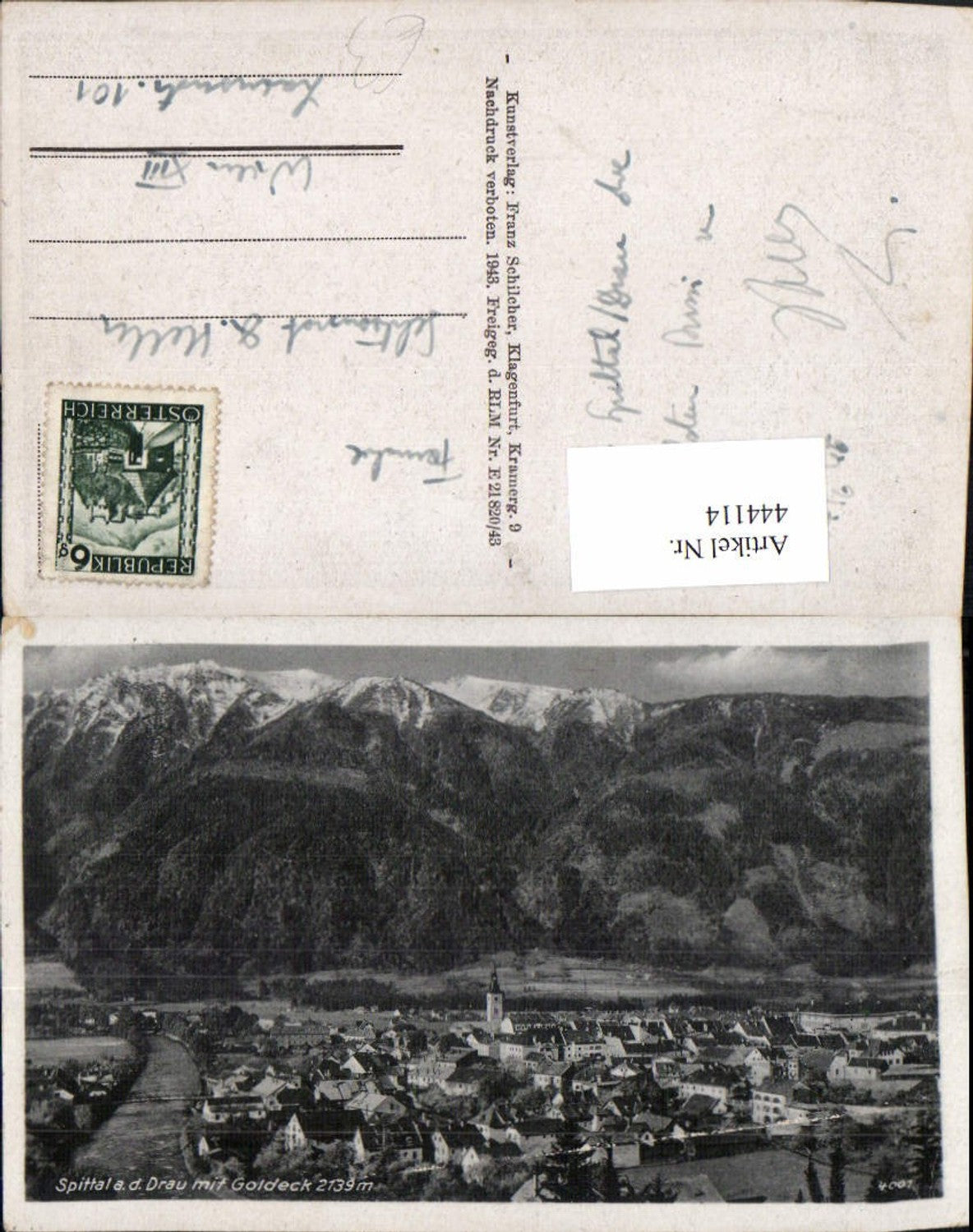 444114,Spittal an d. Drau Totale m. Goldeck Bergkulisse pub Franz Schilcher 4001