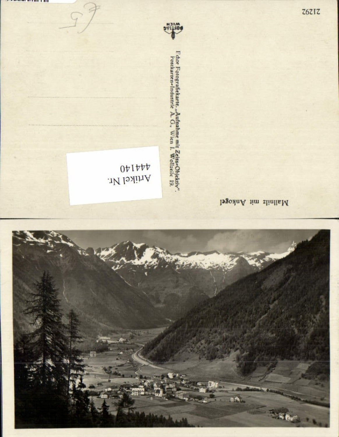 444140,Mallnitz Totale m. Ankogel Bergkulisse