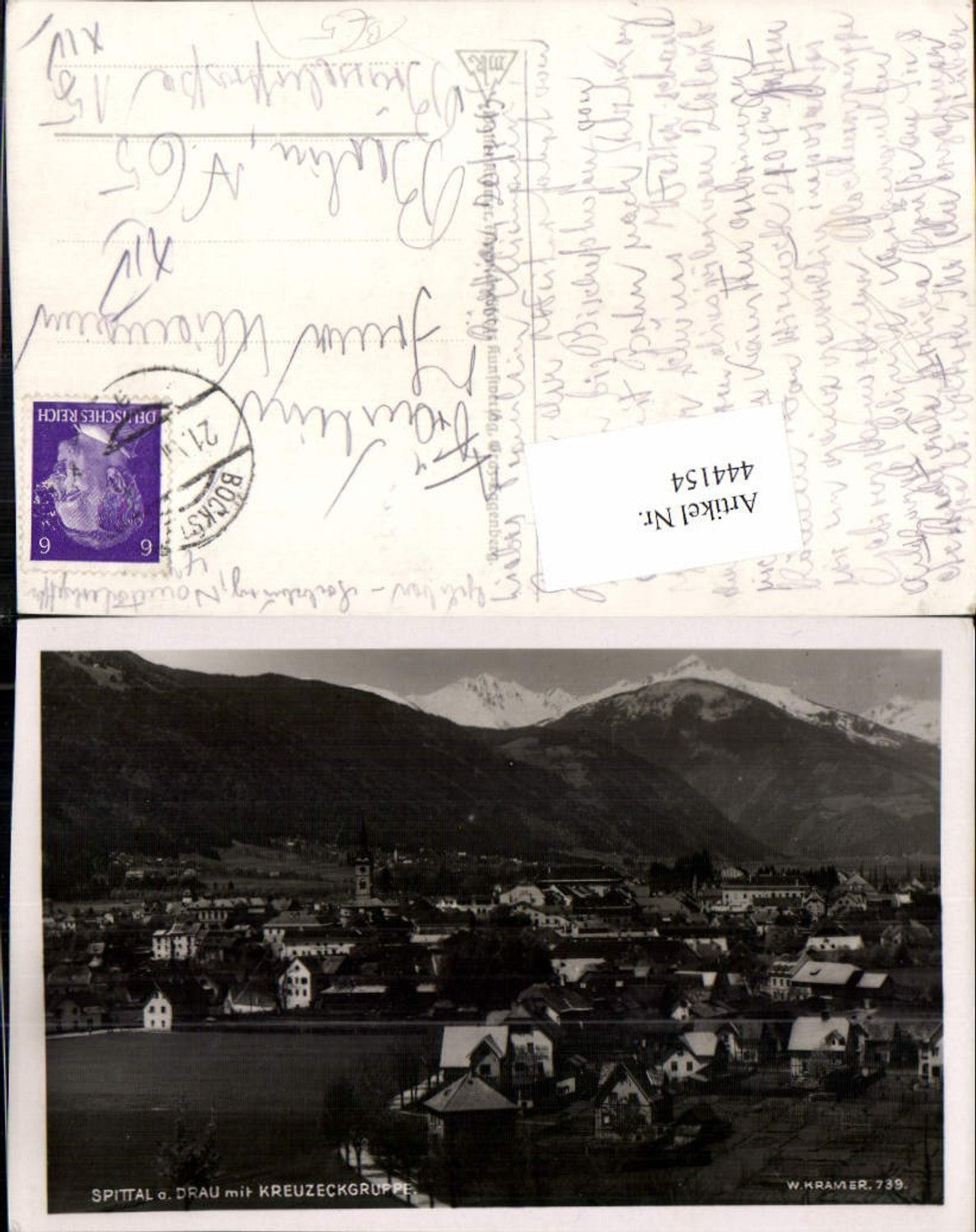 444154,Spittal an d. Drau Totale m. Kreuzeckgruppe Bergkulisse