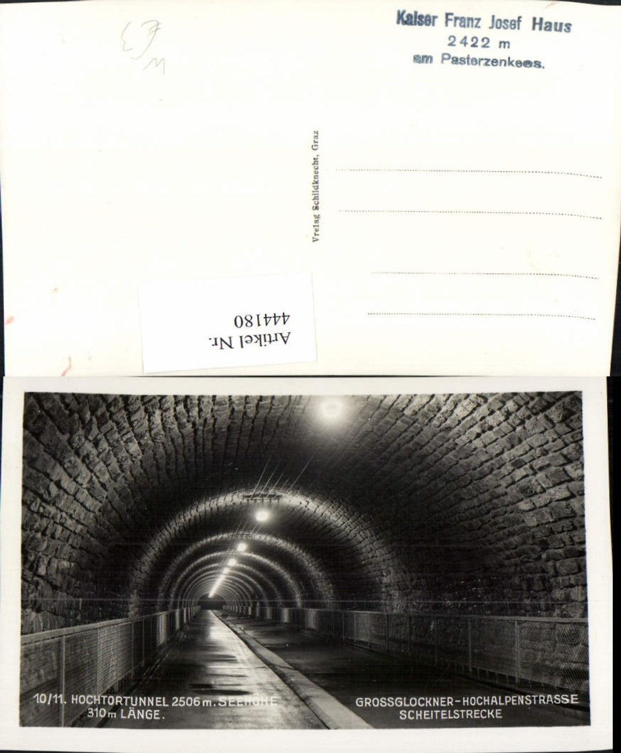 444180,Großglockner Hochalpenstraße b. Heiligenblut Hochtortunnel Tunnel