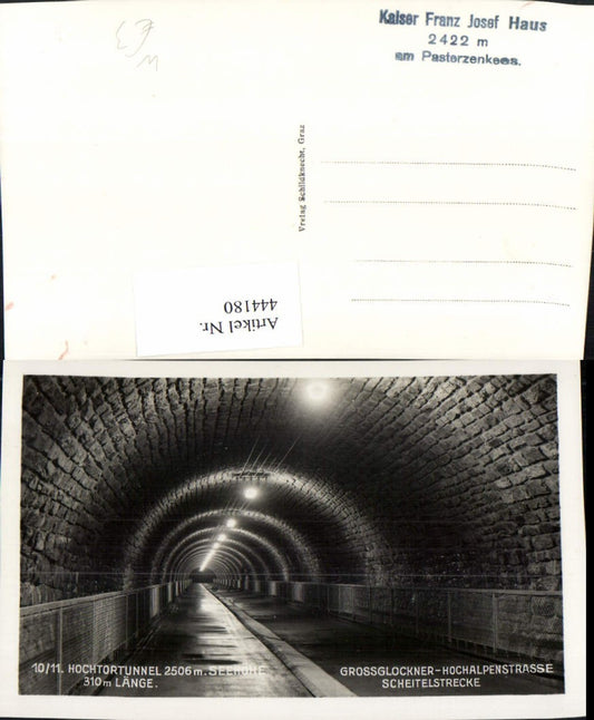 444180,Großglockner Hochalpenstraße b. Heiligenblut Hochtortunnel Tunnel