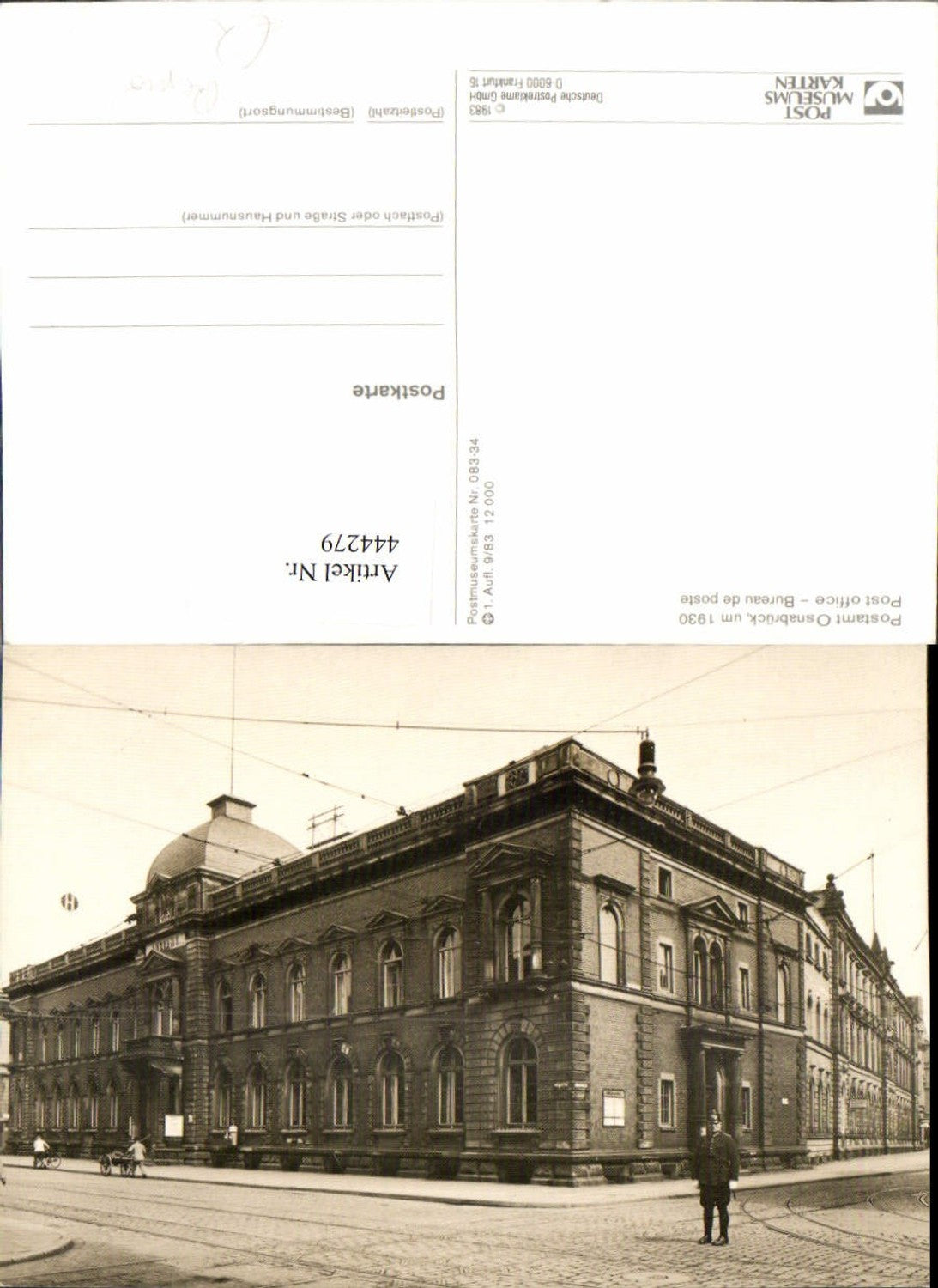 444279,Repro Osnabrück Postamt um 1930 Gebäude