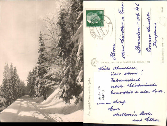 444287,Winterlandschaft Wald Wegpartie