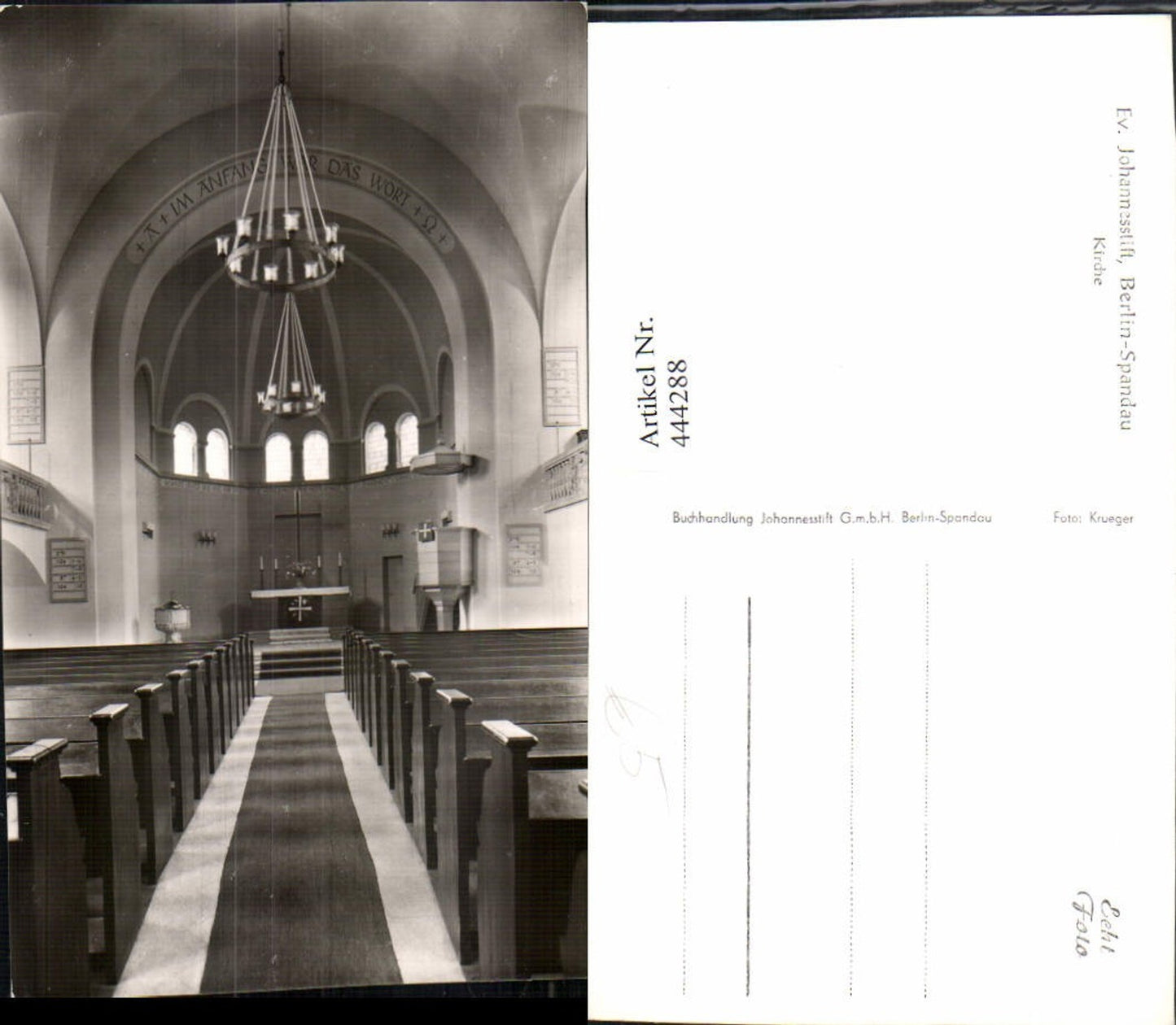 444288,Berlin Spandau Evangelischer Johannesstift Kirche Innenansicht