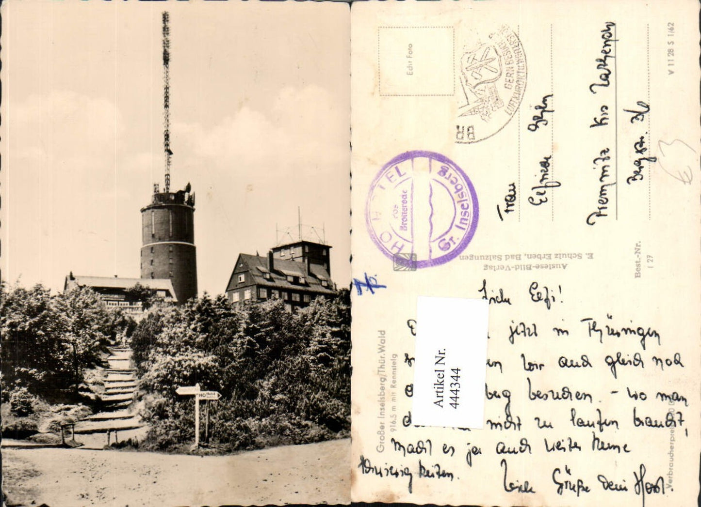 444344, Großer Inselsberg near Brotterode with Rennsteig observation tower